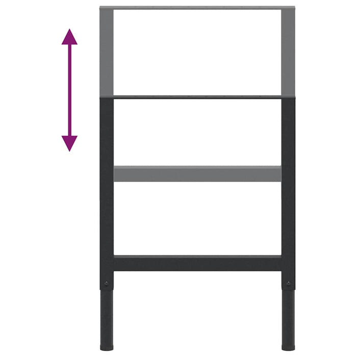 Cadre banc lucru reglabile 2 buc. negru 55x(69-95,5) cm metal - WALTI WALTI