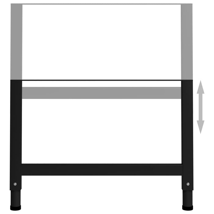 Cadre banc lucru reglabile 2 buc. negru 85x(69-95,5) cm, metal - WALTI WALTI