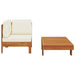 Set mobilier grădină perne alb/crem, 2 piese, lemn masiv acacia - WALTI WALTI