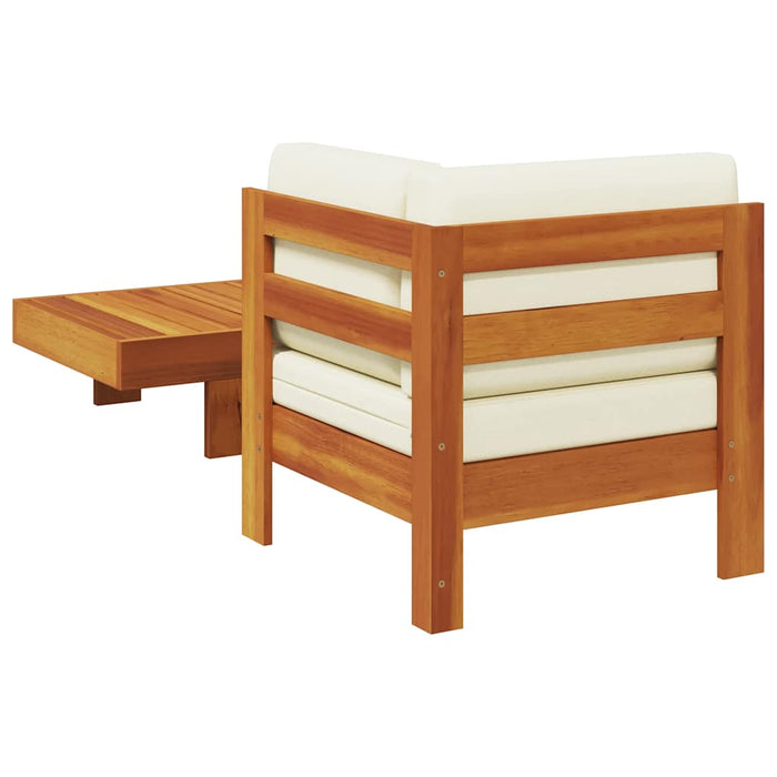 Set mobilier grădină perne alb/crem, 2 piese, lemn masiv acacia - WALTI WALTI