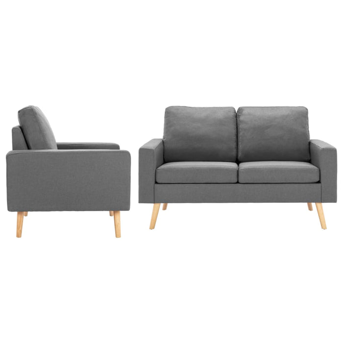 Set de canapele, 2 piese, gri deschis, material textil WALTI