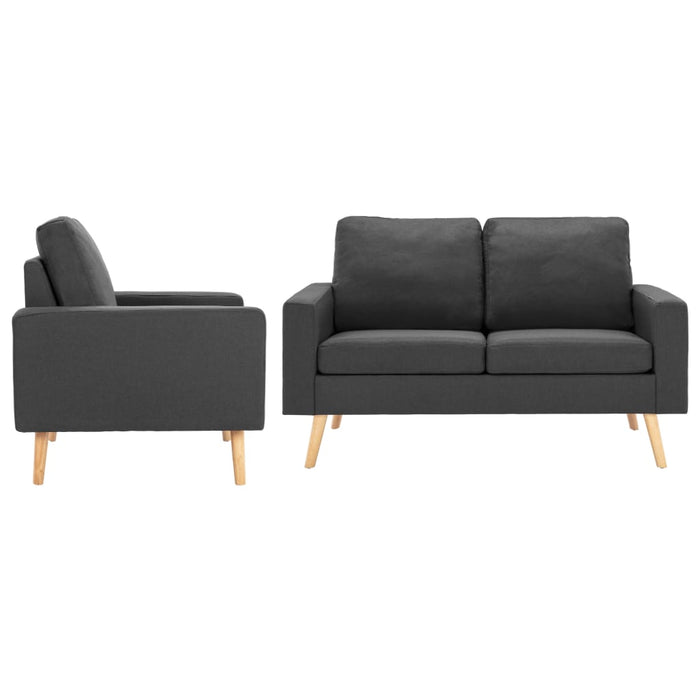 Set de canapele, 2 piese, gri închis, material textil - WALTI WALTI