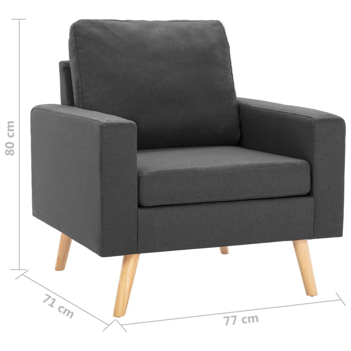 Set de canapele, 2 piese, gri închis, material textil - WALTI WALTI