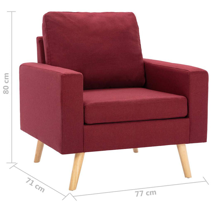 Set de canapele, 2 piese, roșu vin, material textil WALTI