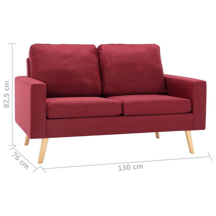 Set de canapele, 2 piese, roșu vin, material textil WALTI