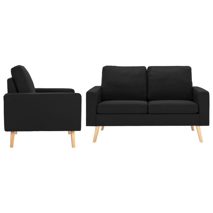 Set de canapele, 2 piese, negru, material textil WALTI