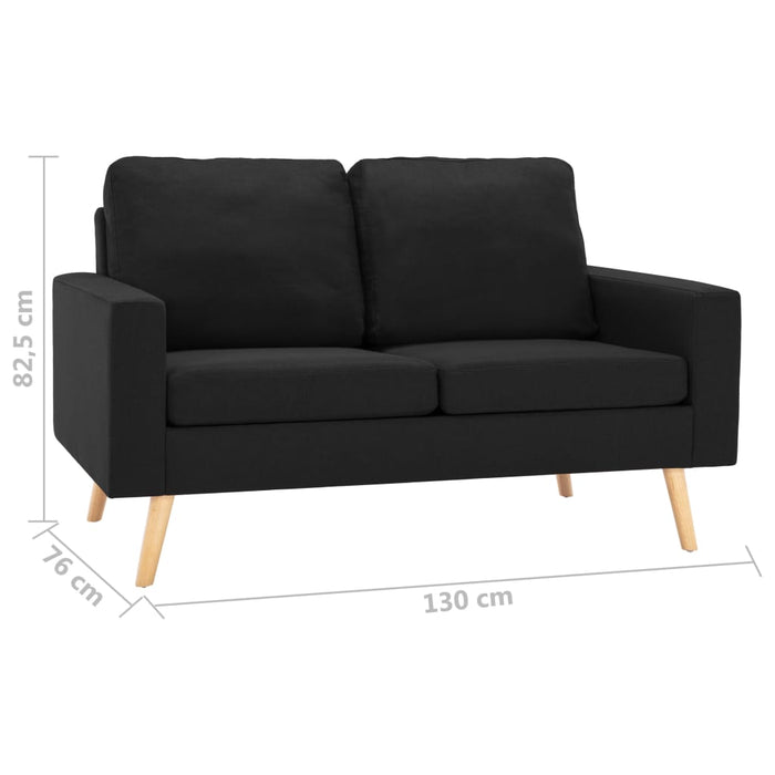 Set de canapele, 2 piese, negru, material textil WALTI
