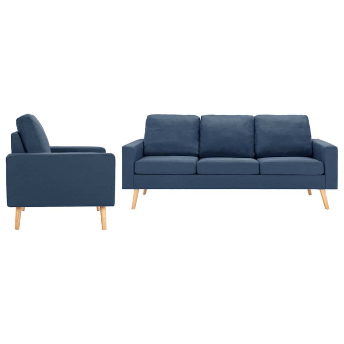Set de canapele, 2 piese, albastru, material textil WALTI