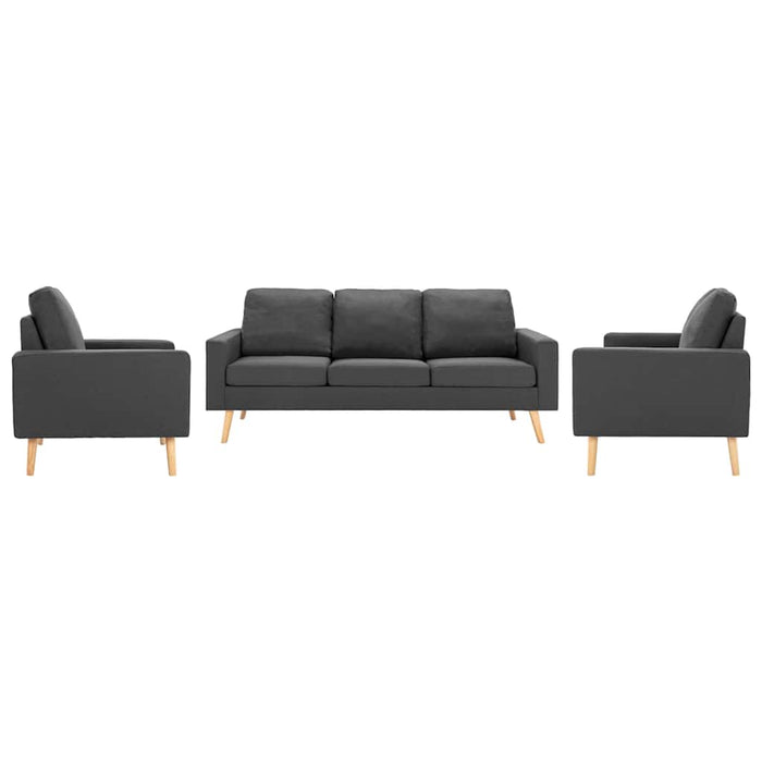 Set de canapele, 3 piese, gri închis, material textil WALTI