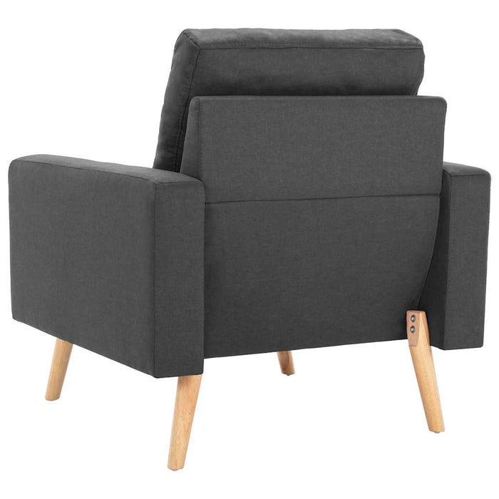 Set de canapele, 3 piese, gri închis, material textil WALTI
