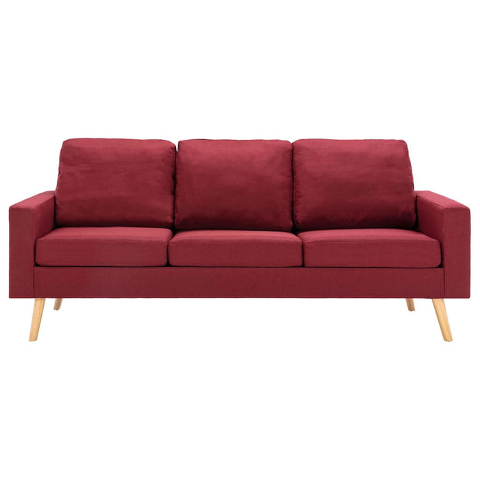 Set de canapele, 3 piese, roșu vin, material textil WALTI