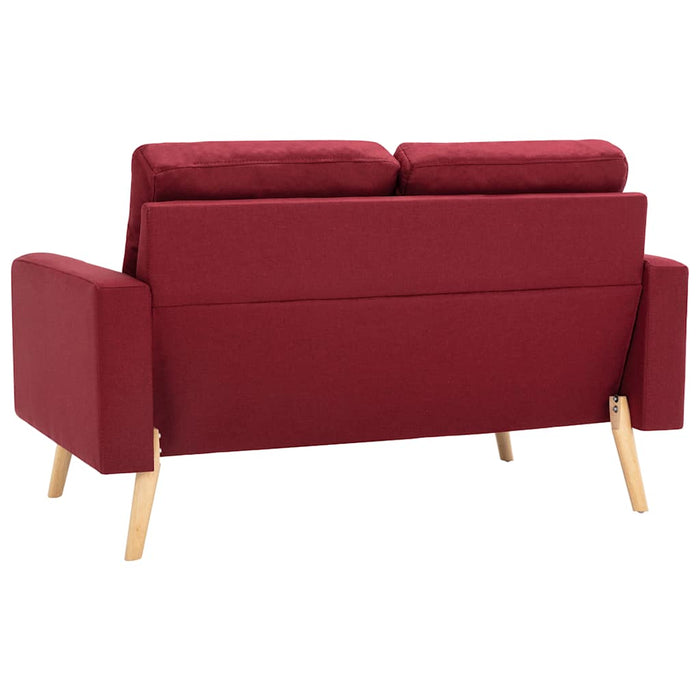 Set de canapele, 3 piese, roșu vin, material textil WALTI