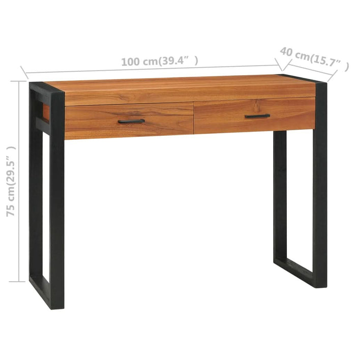 Birou cu 2 sertare, 100x40x75 cm, lemn de tec - WALTI WALTI