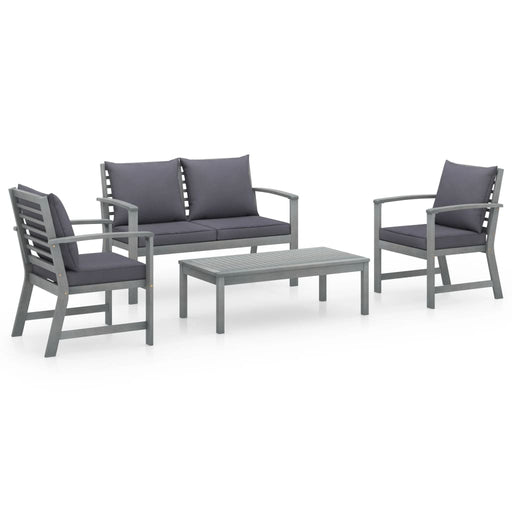 Set mobilier de grădină cu perne, 4 piese, lemn masiv de acacia - WALTI WALTI