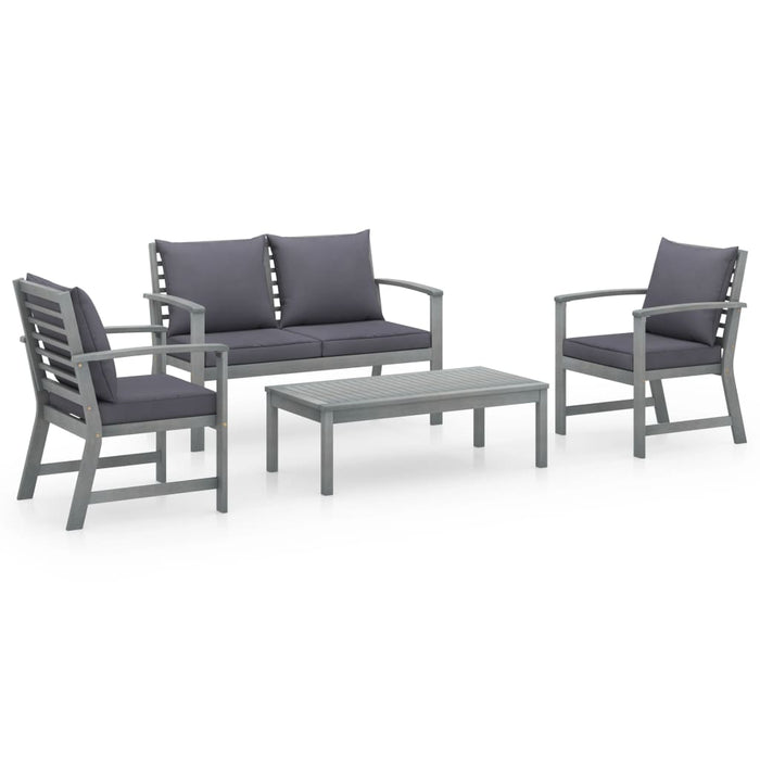 Set mobilier de grădină cu perne, 4 piese, lemn masiv de acacia - WALTI WALTI