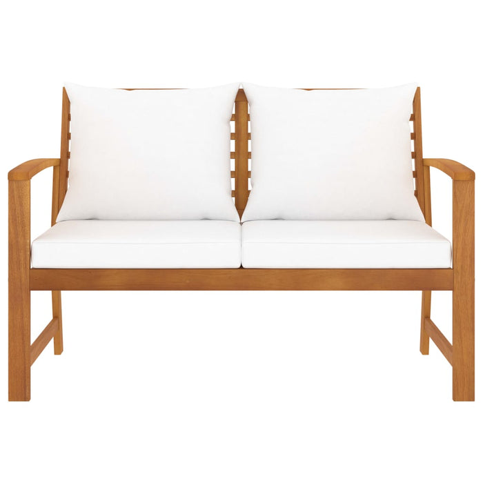 Bancă de grădină, 120 cm, crem, lemn masiv de acacia - WALTI WALTI