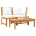 Set mobilier de grădină, 3 piese, perne crem, lemn masiv acacia - WALTI WALTI
