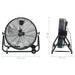 Ventilator industrial cu tambur, negru, 60 cm, 180 W - WALTI WALTI