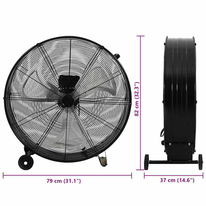 Ventilator industrial cu tambur, negru, 77 cm, 240 W WALTI