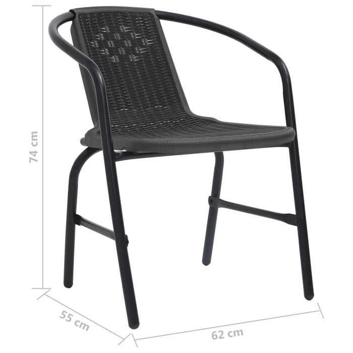 Scaune de grădină, 2 buc., ratan din plastic și oțel, 110 kg - WALTI WALTI