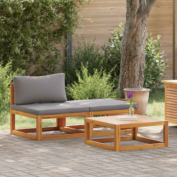 Set mobilier de grădină cu perne, 3 piese, lemn masiv de acacia - WALTI WALTI