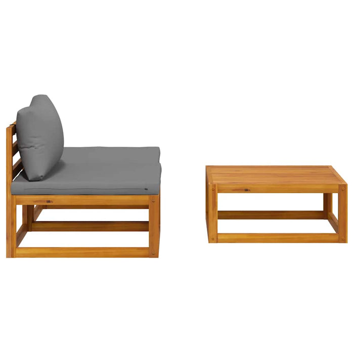 Set mobilier de grădină cu perne, 3 piese, lemn masiv de acacia - WALTI WALTI
