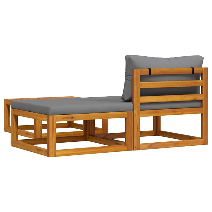 Set mobilier de grădină cu perne, 3 piese, lemn masiv de acacia - WALTI WALTI