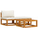 Set mobilier de grădină, 3 piese, perne crem, lemn masiv acacia - WALTI WALTI
