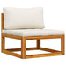 Set mobilier de grădină, 3 piese, perne crem, lemn masiv acacia - WALTI WALTI