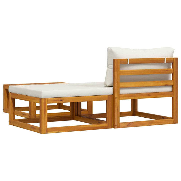 Set mobilier de grădină, 3 piese, perne crem, lemn masiv acacia - WALTI WALTI