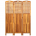 Paravan de cameră cu 3 panouri, 121x2x170 cm, lemn masiv acacia - WALTI WALTI