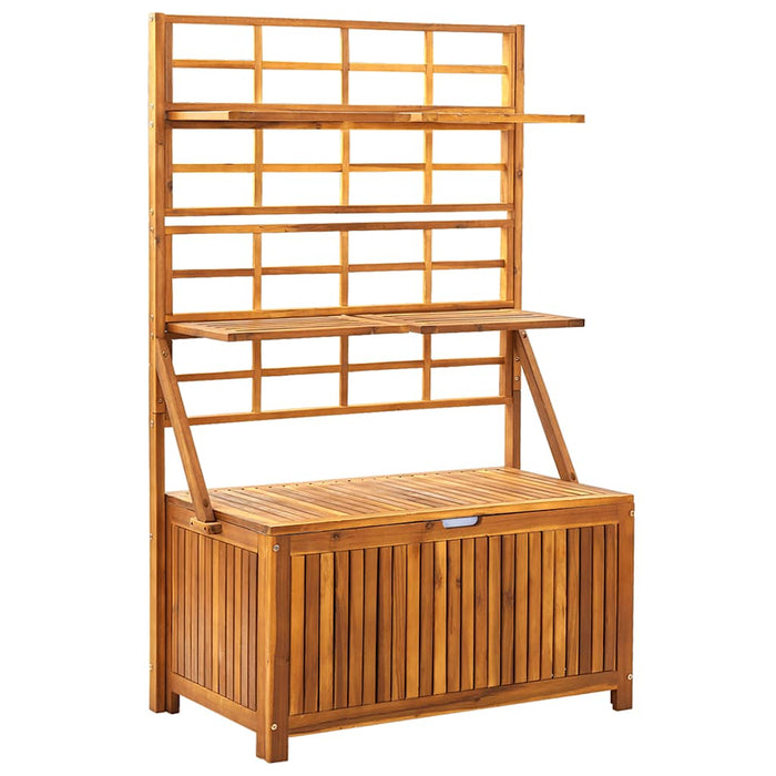 Cutie de depozitare cu spalier, 99x55x160 cm, lemn masiv acacia - WALTI WALTI