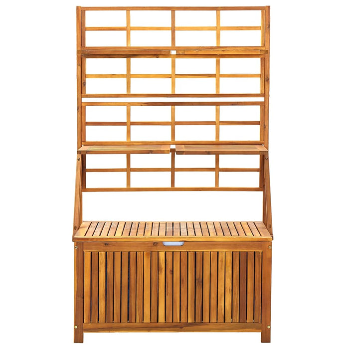 Cutie de depozitare cu spalier, 99x55x160 cm, lemn masiv acacia - WALTI WALTI