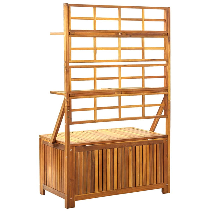 Cutie de depozitare cu spalier, 99x55x160 cm, lemn masiv acacia - WALTI WALTI