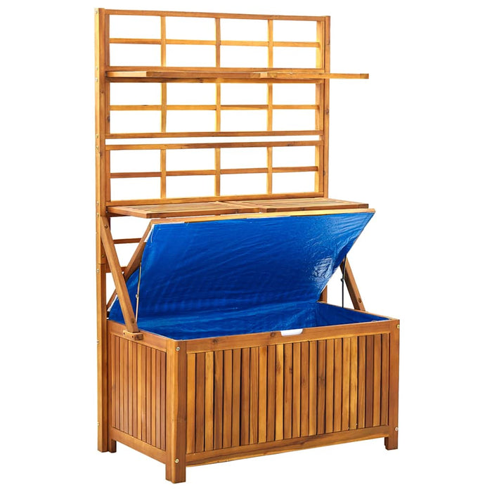 Cutie de depozitare cu spalier, 99x55x160 cm, lemn masiv acacia - WALTI WALTI