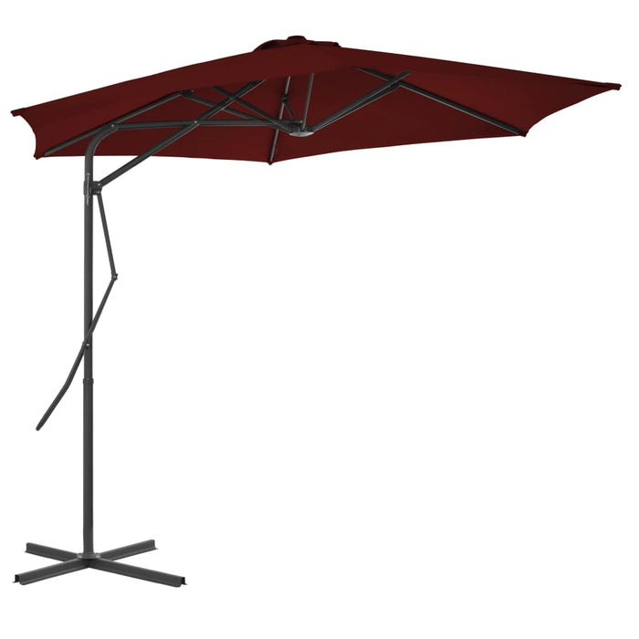 Umbrelă de grădină, stâlp din oțel, roșu bordo, 300x230 cm WALTI