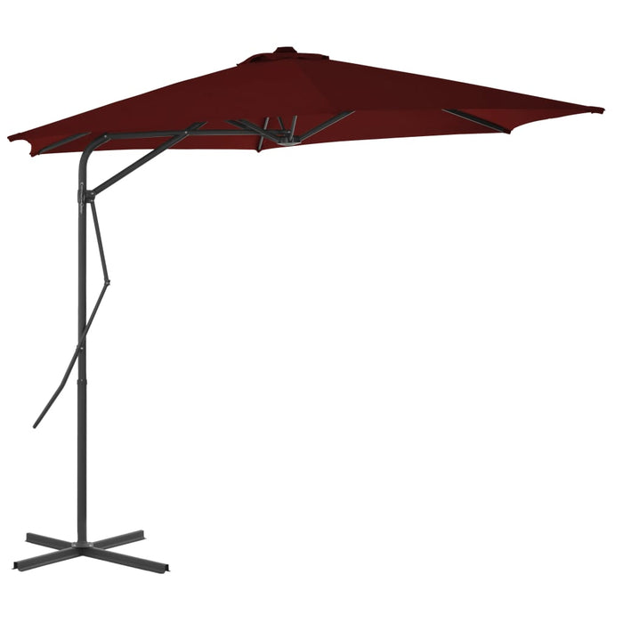 Umbrelă de grădină, stâlp din oțel, roșu bordo, 300x230 cm WALTI