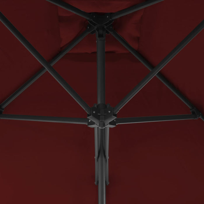 Umbrelă de grădină, stâlp din oțel, roșu bordo, 300x230 cm WALTI