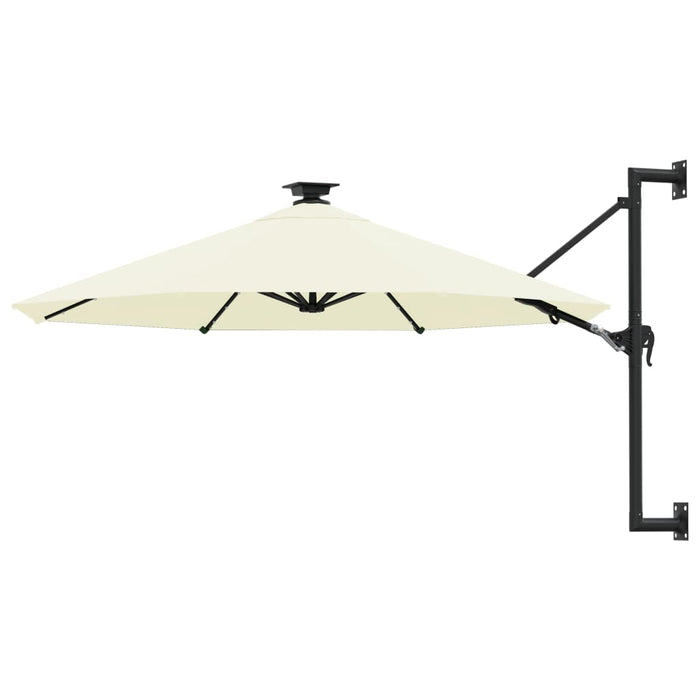 Umbrelă de soare montată pe perete cu LED-uri, nisipiu, 300 cm - WALTI WALTI