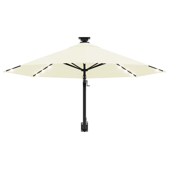 Umbrelă de soare montată pe perete cu LED-uri, nisipiu, 300 cm - WALTI WALTI