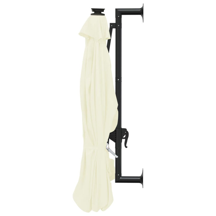 Umbrelă de soare montată pe perete cu LED-uri, nisipiu, 300 cm - WALTI WALTI