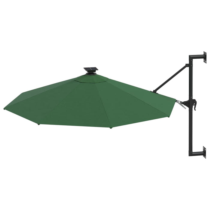 Umbrelă de soare montată pe perete cu LED-uri, verde, 300 cm - WALTI WALTI