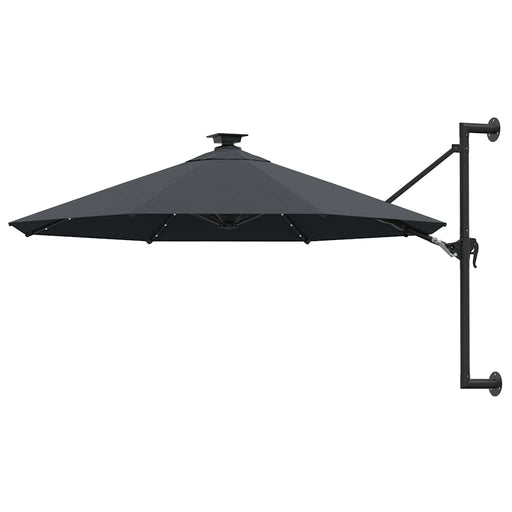 Umbrelă de soare montată pe perete cu LED-uri, antracit, 300 cm - WALTI WALTI