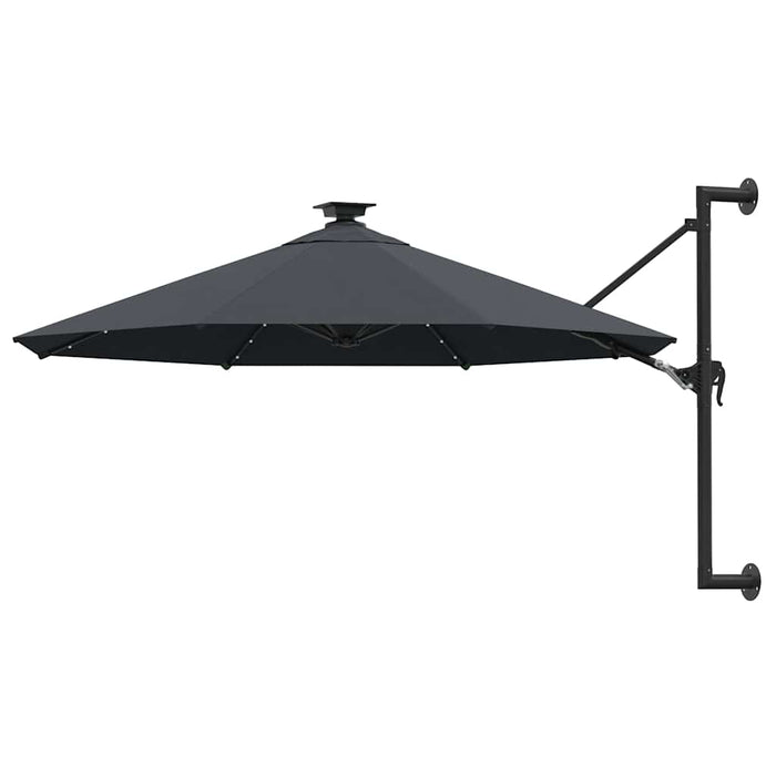 Umbrelă de soare montată pe perete cu LED-uri, antracit, 300 cm - WALTI WALTI