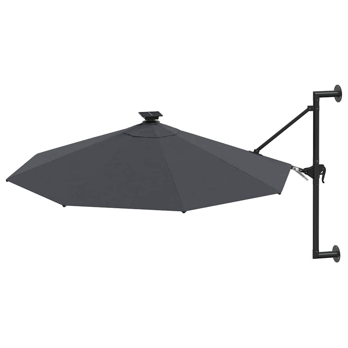Umbrelă de soare montată pe perete cu LED-uri, antracit, 300 cm - WALTI WALTI