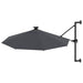Umbrelă de soare montată pe perete cu LED-uri, antracit, 300 cm - WALTI WALTI