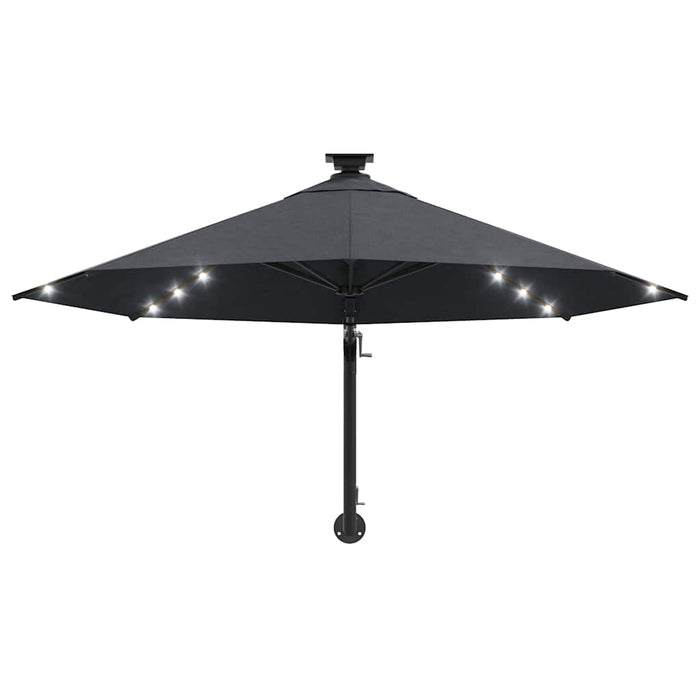 Umbrelă de soare montată pe perete cu LED-uri, antracit, 300 cm - WALTI WALTI