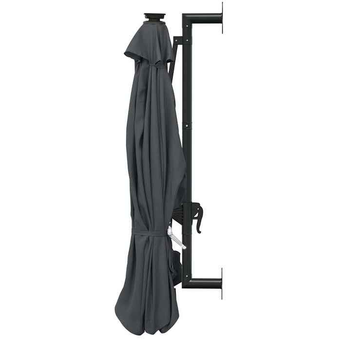 Umbrelă de soare montată pe perete cu LED-uri, antracit, 300 cm - WALTI WALTI