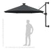 Umbrelă de soare montată pe perete cu LED-uri, antracit, 300 cm - WALTI WALTI