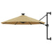 Umbrelă de soare montată pe perete cu LED-uri, taupe, 300 cm - WALTI WALTI